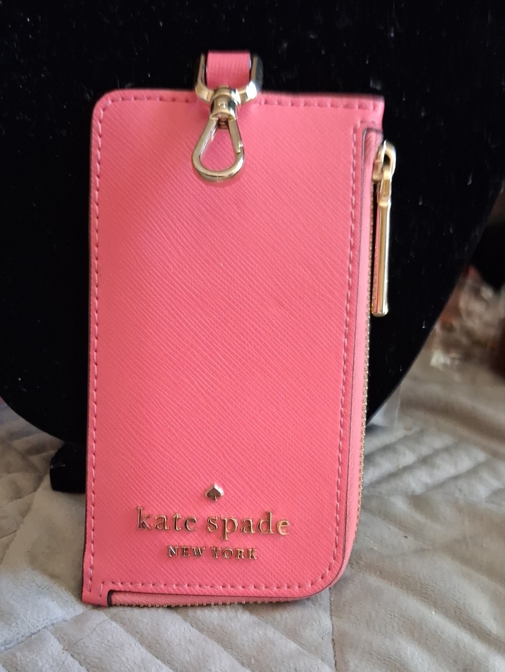 kate spade Pink Leather Lanyard Card Case.